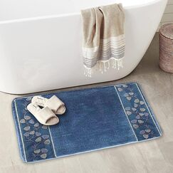 Zahari Home Capri Badezimmerteppich, luxuriöser Badteppich, waschbar, schöne Duschmatte, einzigartiges Design, stilvoll, rutschfest, Duschmatte, königsblau, Badteppich, Badewanne, Dekoration
