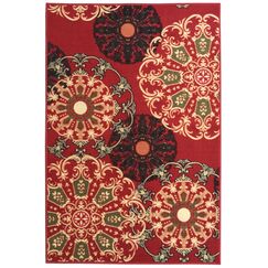 Ottomanson Ottohome Collection Moderner Damast-Design Teppich Rutschfest Gummi-Rückseite Rot 1,52 x 1,83 m