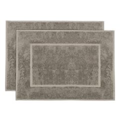 ZOLLNER 2er Set Badematten in 50x70 cm - saugstarke und Flauschige Badvorleger aus Baumwolle - bis 60°C waschbar - für Fußbodenheizung geeignet - in Fango - Hotelqualität
