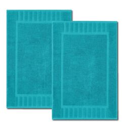 White Classic Luxuriöses Badematten-Set, saugfähige Baumwolle, Hotel, Spa, Dusch-/Badewannenmatten [kein Badezimmerteppich], 55,9 x 86,4 cm, 2 Stück, Aqua