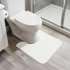 Bosap WC-Vorleger, U-förmiger Badezimmerteppich, maschinenwaschbar, rutschfest, schnell trocknend, super saugfähig, ultradünn, WC-Vorleger für Badezimmer, WC, Creme, 50,8 x 61 cm