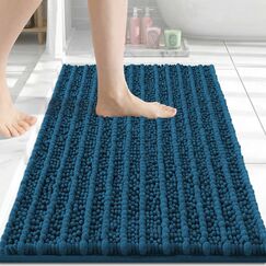 Arotive Luxus Chenille Badezimmerteppich, Extra Weiche Dicke Saugfähige pelzige Badteppiche, rutschfeste Maschinenwäsche Trockenplüsch Badematten für Badezimmer, Dusche und Badewanne (60 x 40 cm,