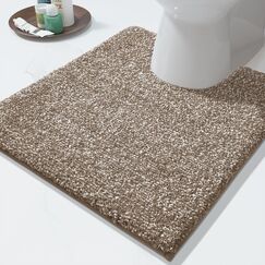 Yimobra Badezimmerteppichmatte, extra weich, bequem, rutschfest, wasserabsorbierend und dick, Badezimmer-Bodenmatten, maschinenwaschbar, zottelige Teppiche für Dusche, Badewannen, 61 x 50,8 cm, Beige