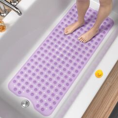 HITSLAM Badewannenmatte rutschfest, 101 x 40cm Extra Lange Antirutschmatte Badewanne, Duschmatte rutschfest BPA Frei, Schimmelresistent & Maschinenwaschbar Badematte, Violett