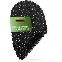 SilverRack Badewannenmatte 69x36 cm (Schwarz Kiesel Steinoptik) Antirutschmatte Badewanne BPA frei - Duschmatte schimmelresistent & maschinenwaschbar - Badematte rutschfest