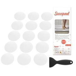 Secopad 24 Stück rutschfeste Badewannen-Aufkleber für Badezimmer, Badewannen, Duschen, Antirutsch Pads Dusche with Kunststoff Schaber (Transparente)
