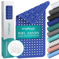 Engelbach® Badewannenmatte Inkl. 2 Haken zum Trocknen 88x40cm - Rutschmatte Badewanne 100% BPA-Frei - Wanneneinlage schimmelresistent & maschinenwaschbar