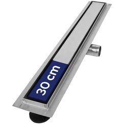 VILSTEIN® Duschrinne Edelstahl Extra Flach [30CM] - Bodenabfluss Dusche Komplettset - Ablaufrinne Dusche - Duschabfluss - Siphon mit Geruchsstop & Haarsieb - Randablauf - Duschablauf
