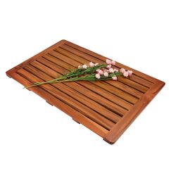 Utoplike Teak Badematte, rutschfeste Duschmatte für Badezimmer, Holzbodenmatte, extra groß, geeignet für Spa, Zuhause oder im Freien