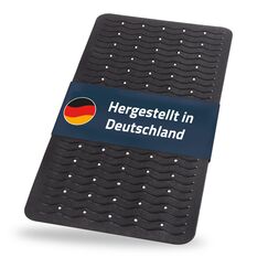 RIDDER – Badewanneneinlage Playa 38x80cm, schwarz, 100% TPE | Made in Germany Badewannenmatte aus hautfreundlichem TPE. Maschinenfeste Antirutschmatte mit Saugnäpfen & Ablauföffnungen