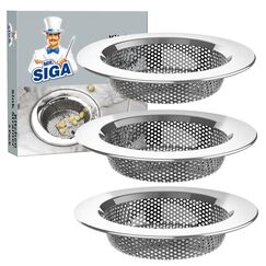 MR.SIGA Küchenspülbecken-Sieb, Edelstahl-Ablaufsieb, spülmaschinenfest, Außendurchmesser 11,2 cm/4,4 Zoll, Innendurchmesser 7,6 cm/3 Zoll, 3er-Pack