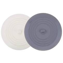 V-TOP Badewannenstopfen aus Silikon, 15,2 cm, Haarstopper, Flacher breiter Saugnapf, für Küche, Bad und Waschküche, 2 Stück