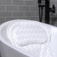 Bath Haven Badewannenkissen Luxuriöses Nackenkissen Badewanne, Wannenkissen - Schnell Trocknendes Badekopfkissen, Maschinenwaschbar - Inklusive Waschbeutel Und Reisetasche – Weiß Flucht