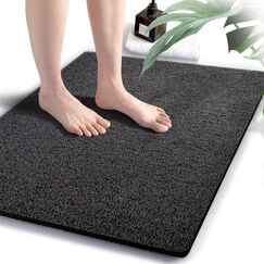 Badewannenmatte, rutschfeste Duschmatten, 60 x 87 cm, Badematte für strukturierte Wannenoberfläche, Luffa-Matten für Dusche und Badezimmer, schnell trocknend, schwarz