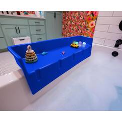 Tub Topper® BadewannenSpritzschutz Spielregal Bereich – Spielzeugablage Caddy Halter Aufbewahrung – Saugnäpfe Befestigung an der Badewanne – kein Verschütten von Wasser im Badezimmer – Spaß für