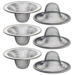 6 Stück – 5,4 cm oben / 2,5 cm Korb – Mesh-Abflusssieb für Waschbecken, Utility, Slop, Wäsche, Wohnmobil und WC