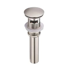 Yodel Faucet YDPOP-3 Waschbeckenablauf mit Überlauf – große Kappe, Pop-Up-Ablaufgarnitur für große Unterbauspüle mit Standard-Ablauföffnung von 4,5 cm, gebürstetes Nickel