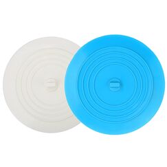 V-TOP Badewannenstopfen aus Silikon, 15,2 cm, Haarstopper, flacher breiter Saugnapf, für Küche, Bad und Waschküche, 2 Stück