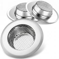 Helect Filter Edelstahl-Spüle Stöpsel Filter Sieb für Spülbecken, Edelstahl Spüle Sieb Stöpsel 3 Stück (11 cm)