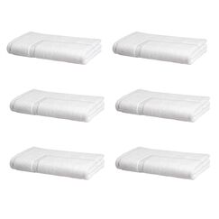 Amazon Basics AmazonCommercial Badematten-Set, 100% Baumwolle, 6 Stück, 50,8 x 76,2 cm, 684 g/m², Weiß