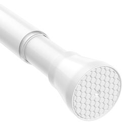Zipglo 1 Stück Gardinenstange ohne Bohren 70-127cm Duschvorhangstange Teleskopstange Vorhangstange Kleiderstangen Spannstange Verstellbare für Badezimmer, Fenster, Küche, Schrank, Weiß