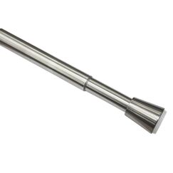 GARDINIA Spannstange, Ausziehbar, Gardinenstange ohne Bohren und Schrauben, Edelstahl, Ø 23/26 mm, Länge 130-220 cm