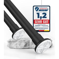 MEISENBERG Teleskopstange zum Klemmen 110-160cm, Matt Schwarz, Ø 32 mm, Multifunktionale Spannstange ohne Bohren - Vorhangstange Klemmstange für Gardinen, Bäder und Balkon