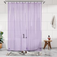 Barossa Design Extra langes Duschvorhang-Innenfutter mit 3 Magneten, 182,9 x 213,4 cm, XL, wasserdicht, PEVA, leicht, Duschvorhang für Badezimmer, PVC-frei, Metallösen, Transparent/Lavendelfarben