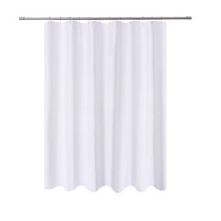 N&Y Home Langer Duschvorhang-Liner Stoff – 183 x 198 cm längere Länge, Hotel-Qualität, schimmelresistent, waschbar, wasserabweisend, weiß Spa Badezimmer Vorhänge mit Ösen