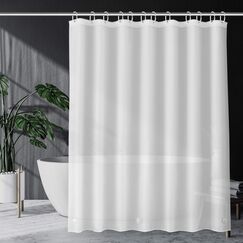 SPARIN Duschvorhang 180x200cm transparent mit Gewicht Magnet unten, durchsichtig weiß Duschvorhänge Antischimmel (Nicht Textil), Eva wasserdicht Shower Curtains, Badvorhang mit 12 Duschvorhangringen