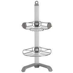 simplehuman BT1064 Eck-Duschcaddy, Duschregal Ecke, Badregal ohne Bohren, Edelstahl + eloxiertes Aluminium, 5 Jahre Garantiec