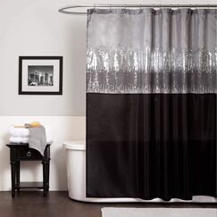 Lush Decor Night Sky Duschvorhang, 183 x 183 cm, Schwarz/Grau
