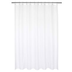 Barossa Design Waterproof Fabric Shower Curtain Liner 70" W x 72" H - Hotel Quality, Machine Washable, White Shower Liner for Bath Tub, 70x72 Inches