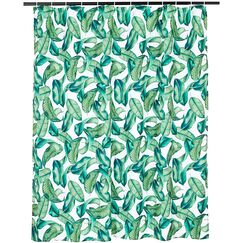 Amazon Basics Duschvorhang aus Mikrofaser, Tropische Palmen, Bedruckt, 183 cm