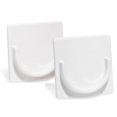 ADHERION Selbstklebende Duschstangenhalter | ohne Bohren | Duschvorhangstangenhalter für die Wand | Duschvorhang-Wandhalterung | zum Aufkleben | Duschstangenhalter | weiß, 2 Stück | ohne Bohren |