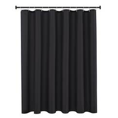Biscaynebay Duschvorhang aus Stoff in Hotelqualität, 183 x 183 cm, schwarz, wasserabweisend, rostbeständige Ösen und beschwerte Unterseite, maschinenwaschbar
