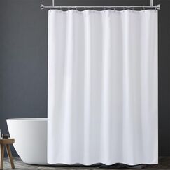 Amazer Stoff Duschvorhang Liner, weiße Polyester Stoff Duschvorhang Liner Badezimmer Duschvorhänge, wasserdicht, Hotelqualität, 72 x 72 Zoll