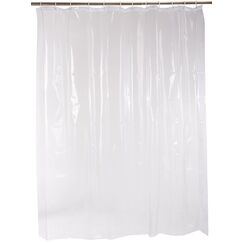 Amazon Basics Schwerer Vinyl-Duschvorhang mit Haken, 183 x 183 cm, Transparent