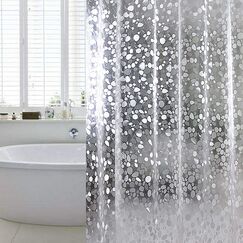 WELTRXE Extra Langer Duschvorhang, 183 x 190 cm, Eva, wasserabweisend, Duschvorhang mit 3 Magneten, strapazierfähig, geruchlos, chlorfrei, Duscheinlage für Duschkabine, Badewannen, 12 Haken