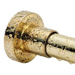 BRIOFOX Spring Tension Gardinenstange 43-73 Zoll Rostbest&auml;ndig und Rutschfest Duschvorhangstange f&uuml;r Badezimmer Gold