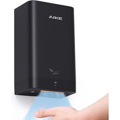 AIKE Ultra Kompakt Handtrockner, Kleiner als A4, Ersatz für Papierhandtücher im Badezimmer, 900W 220V, Hochgeschwindigkeit, Langlebiges ABS, AK2822 (Schwarz)