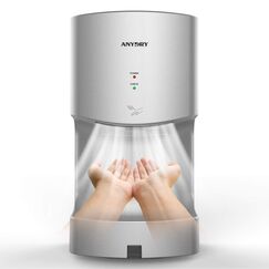 anydry 2630TS Automatischer Händetrockner Elektrisch Für Wandmontage,Mit Ablaufwanne,ABS Gehäuse,1400-1650W.(Silver)