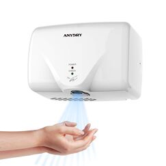 anydry 2803K Mini automatischer Händetrockner elektrisch Wandmontage,platzsparend,ABS,1350W. (Weiß)