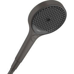 hansgrohe wassersparender Duschkopf Rainfinity (130mm, 3 Strahlarten) Brushed Black Chrome