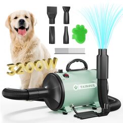TAIKOUL Hundefön Blower Sehr Leise 4.5 PS / 3200W Motor Einstellbare Geschwindigkeit, Hundepflege-Trockner-Gebläse Pet Hair Dryer
