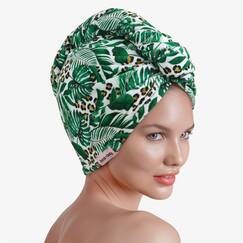 Brook + Bay Mikrofaser-Haarhandtuch f&uuml;r Damen und Herren, schnell trocknendes Haarturban-Handtuch, Anti-Frizz-Handtuch f&uuml;r langes oder lockiges Haar, nach der Dusche, tropisch