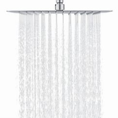 DETBOM Duschkopf Regendusche 25x25cm/10 Zoll Quadrat, 304 Edelstahl Regendusche Duschkopf Wassersparender mit 121 Silikondüsen mit Antikalk-Funktion, Regenduschkopf 360° Drehbar, Chrom