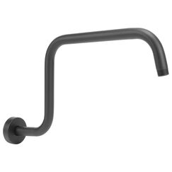 NearMoon S-förmiger Duschverlängerungsarm mit Flansch, Edelstahl-Duschkopf-Verlängerungsrohr, horizontale Verlängerung, Standard 1,27 cm Anschluss, Badezimmer-Zubehör, 40,6 cm (16 Zoll), mattschwarz