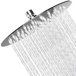 Woophen Regenduschkopf, Hochdruck, 20,3 cm, 304 Edelstahl, spiegelähnliche Optik, schwenkbarer Sprühwinkel, üppiges Duscherlebnis, einfache Installation, Chrom-Finish