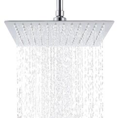 Hiendure®8 x 8 Zoll Quadratische Luxus Regendusche Einbauduschköpfe Edelstahl Duschkopf aus Edelstahl Spiegeleffekt Hochglänzend